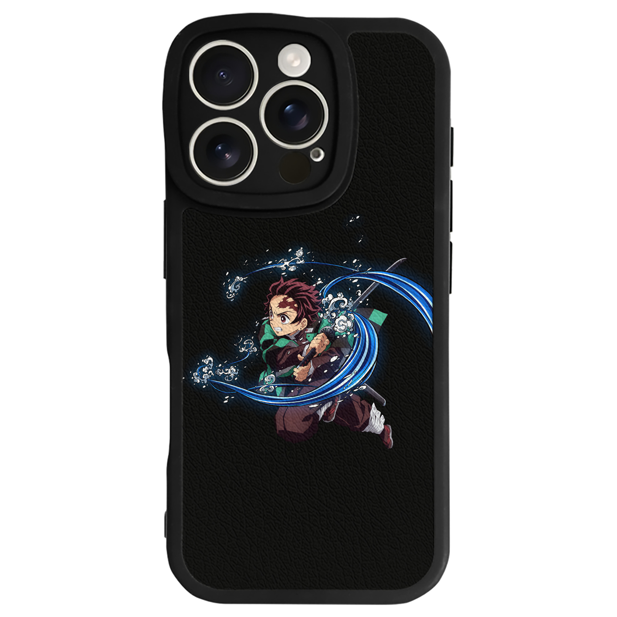 （画像用） 鬼滅の刃 竈門 炭治郎／かまど たんじろう Kamado Tanjirou 【iPhone 16シリーズ対応】シリコンスマホケース（レザー調） 材質：シリコン